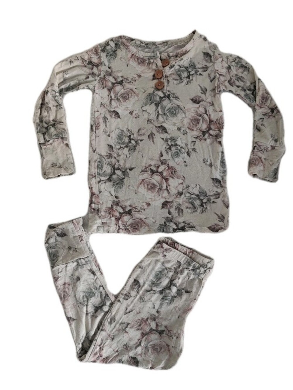 Posh Peanut Two-Piece Pajama Set Floral Rose Print 2T Baby Girl's Viscose Bamboo